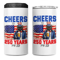 Vintage Cat Uncle Sam 4 in 1 Can Cooler Tumbler Cheers To 250 Years