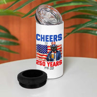 Vintage Cat Uncle Sam 4 in 1 Can Cooler Tumbler Cheers To 250 Years