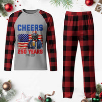 Vintage Cat Uncle Sam Plaid Pajama Set Cheers To 250 Years