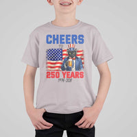 Vintage Cat Uncle Sam T Shirt For Kid Cheers To 250 Years
