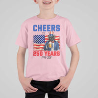 Vintage Cat Uncle Sam T Shirt For Kid Cheers To 250 Years