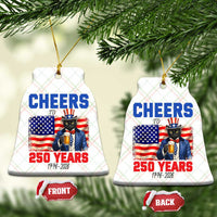 Vintage Cat Uncle Sam Ceramic Ornament Cheers To 250 Years