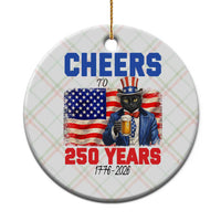 Vintage Cat Uncle Sam Ceramic Ornament Cheers To 250 Years
