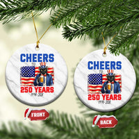 Vintage Cat Uncle Sam Ceramic Ornament Cheers To 250 Years