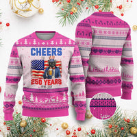 Vintage Cat Uncle Sam Ugly Christmas Sweater Cheers To 250 Years