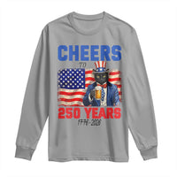 Vintage Cat Uncle Sam Long Sleeve Shirt Cheers To 250 Years