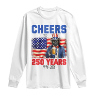 Vintage Cat Uncle Sam Long Sleeve Shirt Cheers To 250 Years