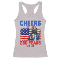 Vintage Cat Uncle Sam Racerback Tank Top Cheers To 250 Years