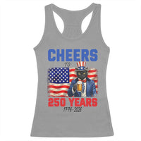 Vintage Cat Uncle Sam Racerback Tank Top Cheers To 250 Years