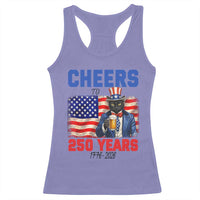 Vintage Cat Uncle Sam Racerback Tank Top Cheers To 250 Years