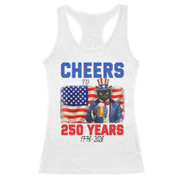 Vintage Cat Uncle Sam Racerback Tank Top Cheers To 250 Years