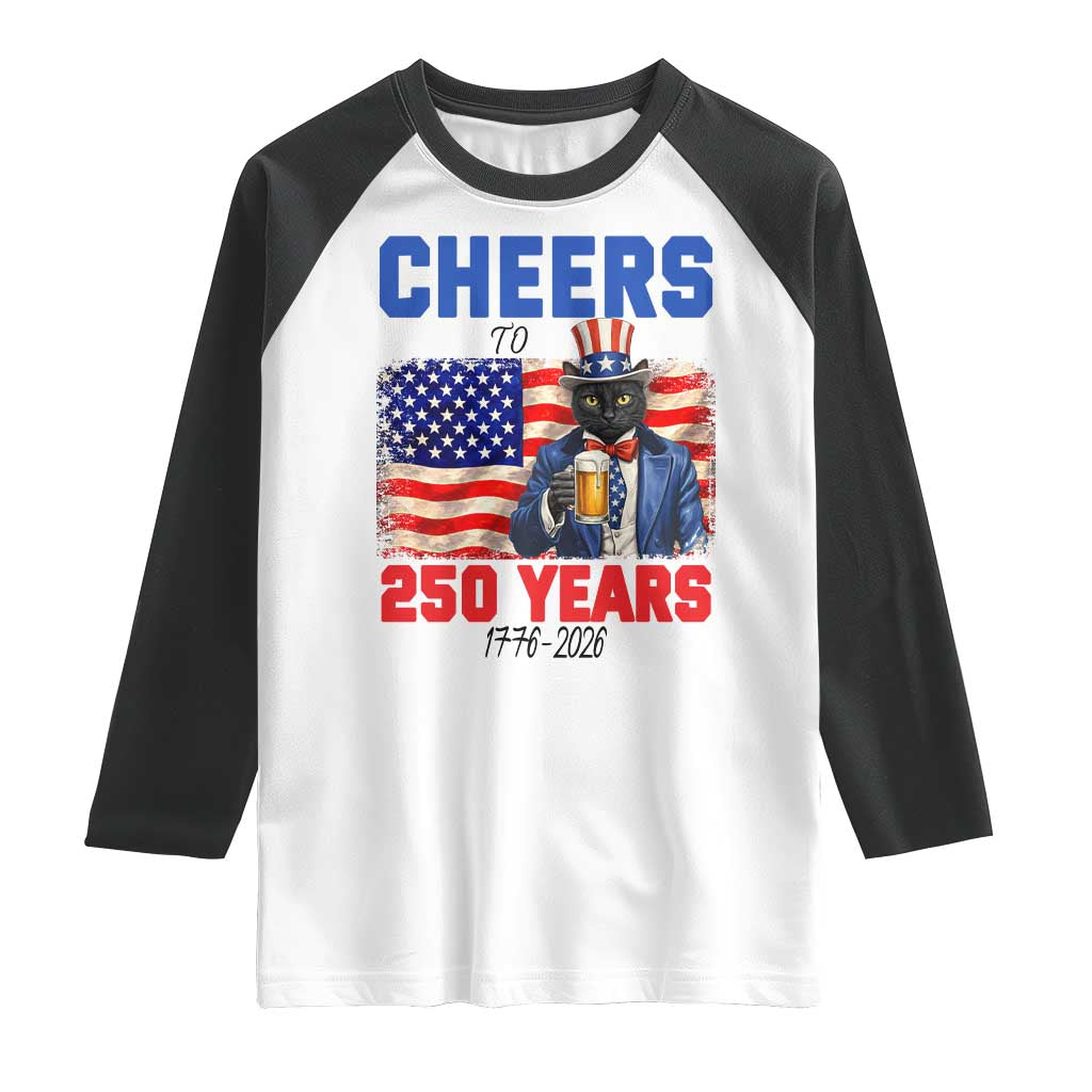 Vintage Cat Uncle Sam Raglan Shirt Cheers To 250 Years