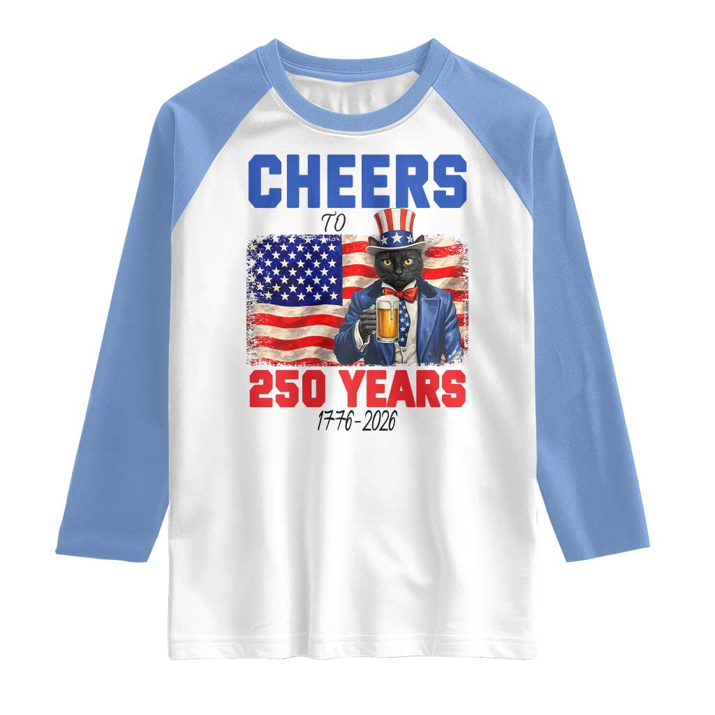 Vintage Cat Uncle Sam Raglan Shirt Cheers To 250 Years