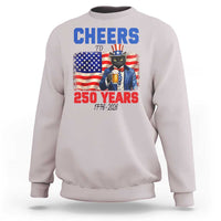 Vintage Cat Uncle Sam Sweatshirt Cheers To 250 Years