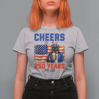 Vintage Cat Uncle Sam T Shirt For Women Cheers To 250 Years