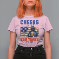 Vintage Cat Uncle Sam T Shirt For Women Cheers To 250 Years