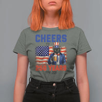 Vintage Cat Uncle Sam T Shirt For Women Cheers To 250 Years