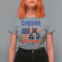 Vintage Cat Uncle Sam T Shirt For Women Cheers To 250 Years