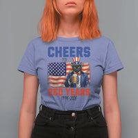 Vintage Cat Uncle Sam T Shirt For Women Cheers To 250 Years