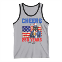 Vintage Cat Uncle Sam Tank Top Cheers To 250 Years