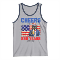Vintage Cat Uncle Sam Tank Top Cheers To 250 Years