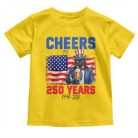 Vintage Cat Uncle Sam Toddler T Shirt Cheers To 250 Years