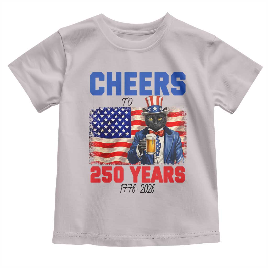 Vintage Cat Uncle Sam Toddler T Shirt Cheers To 250 Years