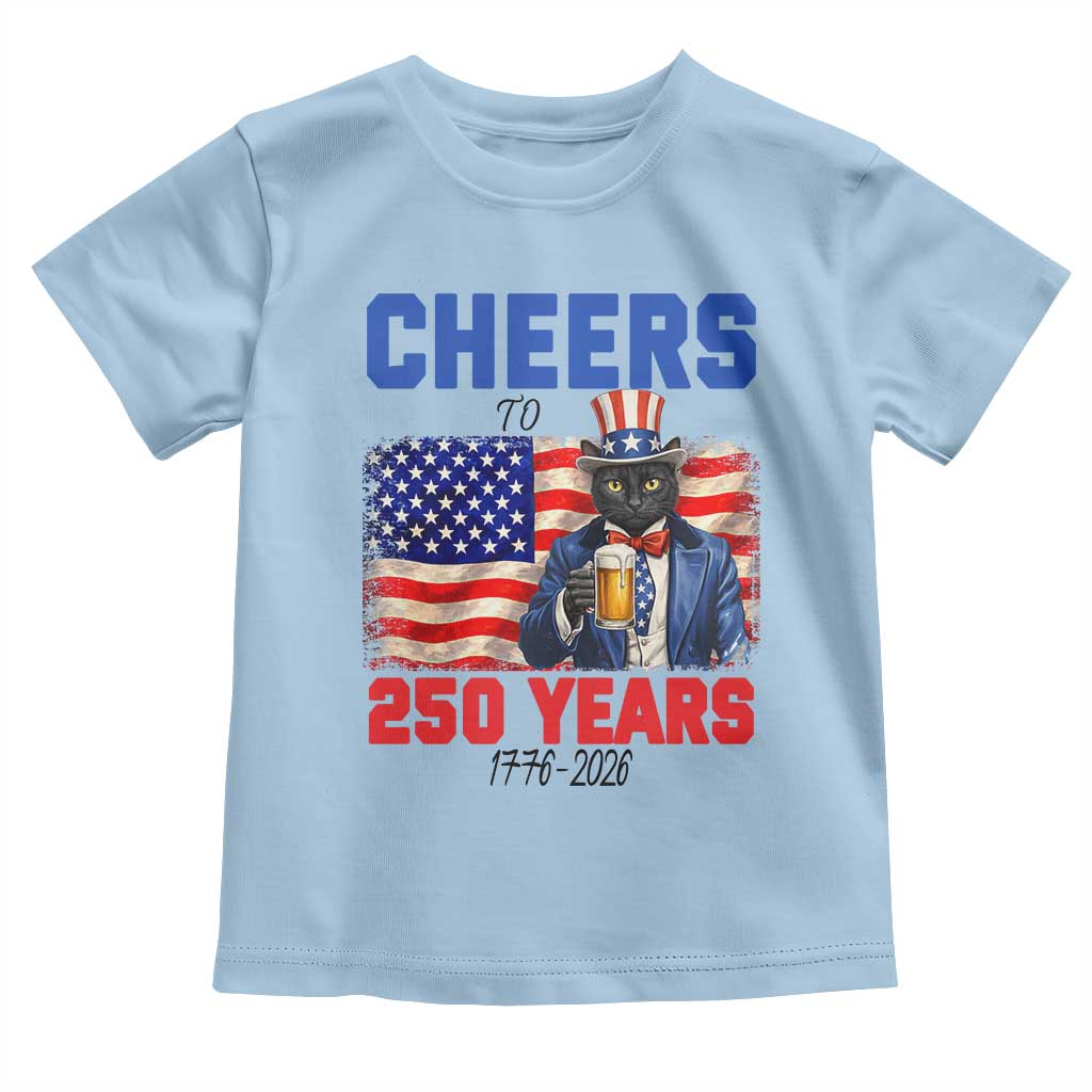 Vintage Cat Uncle Sam Toddler T Shirt Cheers To 250 Years