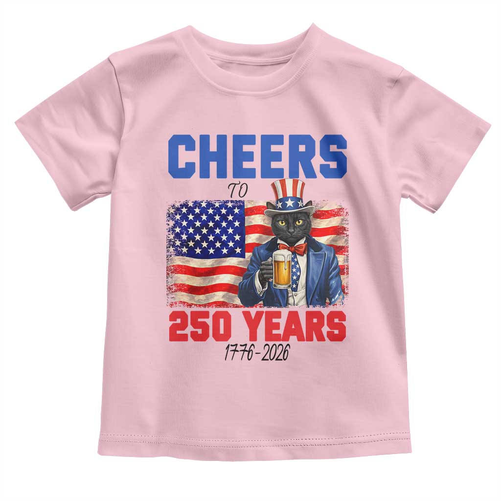 Vintage Cat Uncle Sam Toddler T Shirt Cheers To 250 Years