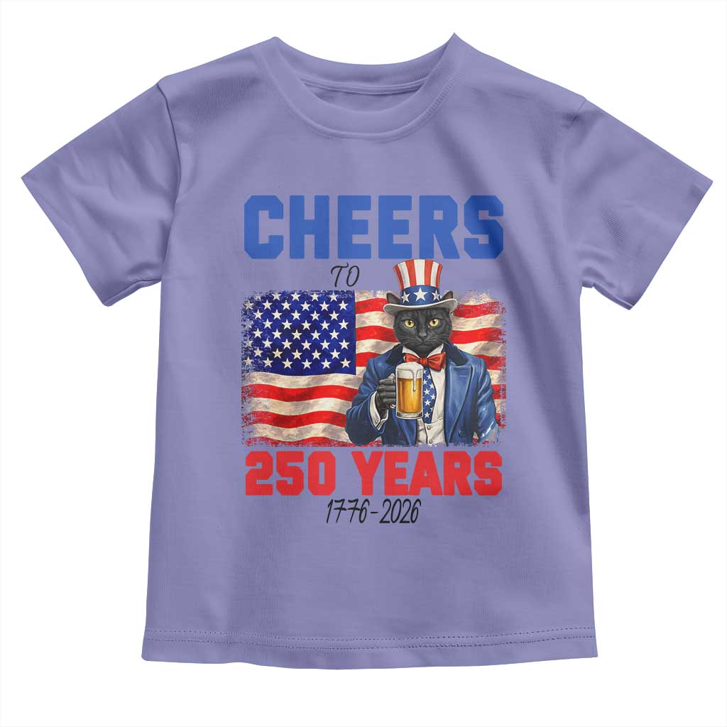 Vintage Cat Uncle Sam Toddler T Shirt Cheers To 250 Years