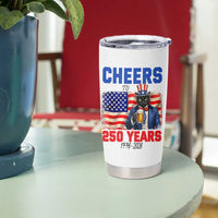 Vintage Cat Uncle Sam Tumbler Cup Cheers To 250 Years