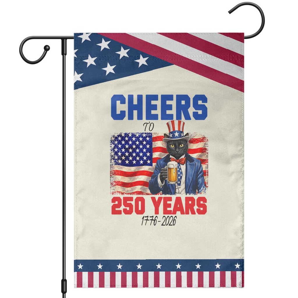 Vintage Cat Uncle Sam Garden Flag Cheers To 250 Years