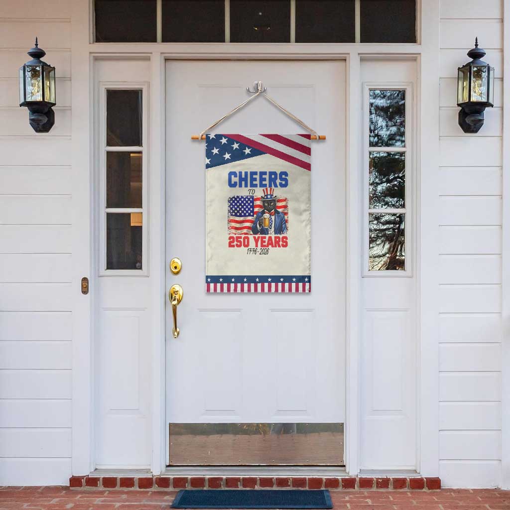 Vintage Cat Uncle Sam Garden Flag Cheers To 250 Years