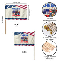 Vintage Cat Uncle Sam Patriotic Handheld Flag Cheers To 250 Years