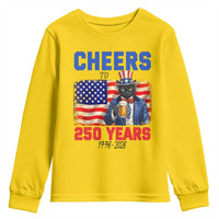 Vintage Cat Uncle Sam Youth Sweatshirt Cheers To 250 Years