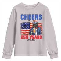 Vintage Cat Uncle Sam Youth Sweatshirt Cheers To 250 Years