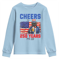 Vintage Cat Uncle Sam Youth Sweatshirt Cheers To 250 Years