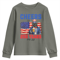 Vintage Cat Uncle Sam Youth Sweatshirt Cheers To 250 Years
