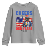 Vintage Cat Uncle Sam Youth Sweatshirt Cheers To 250 Years