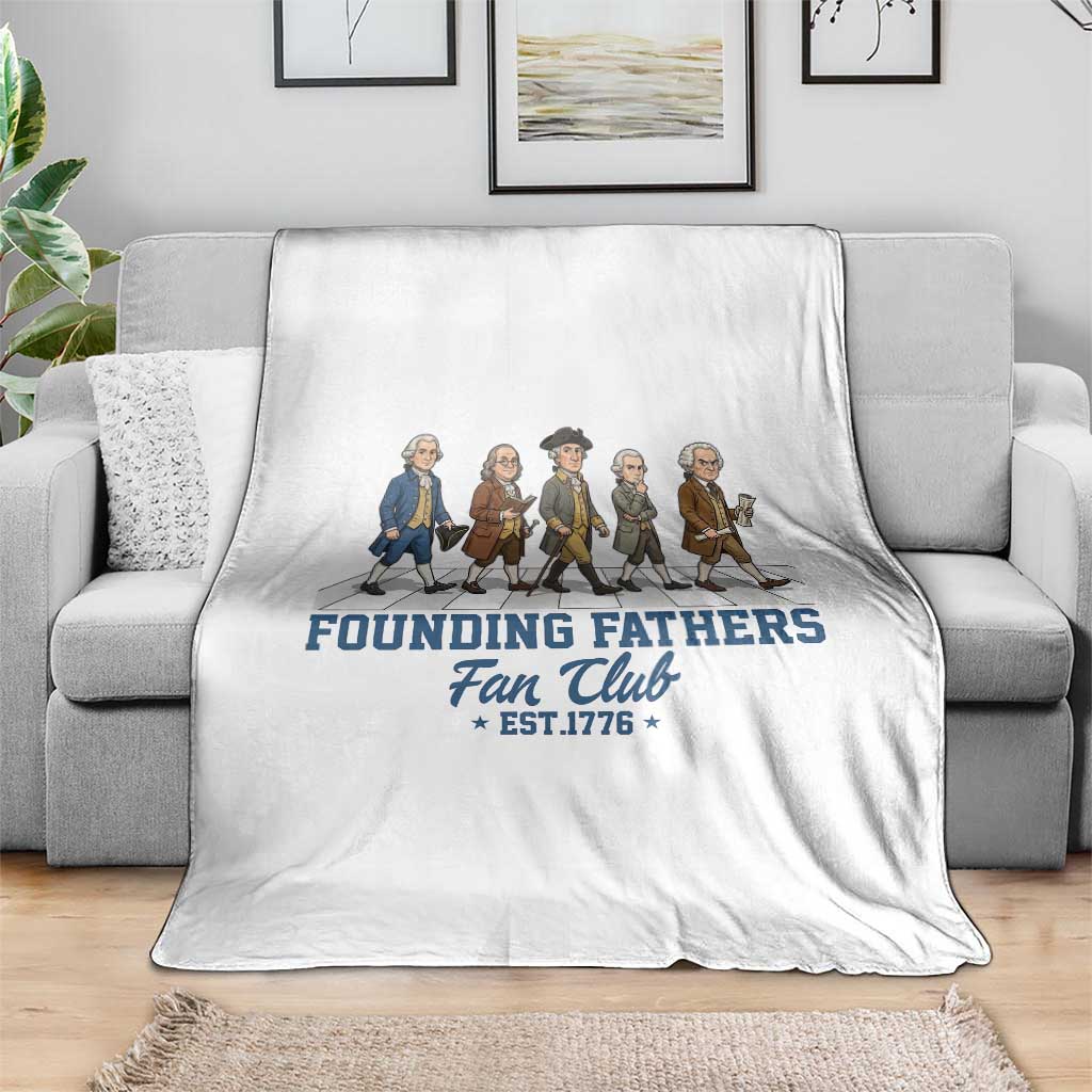 Funny Founding Fathers Fan Club Throw Blanket Patriotic American History