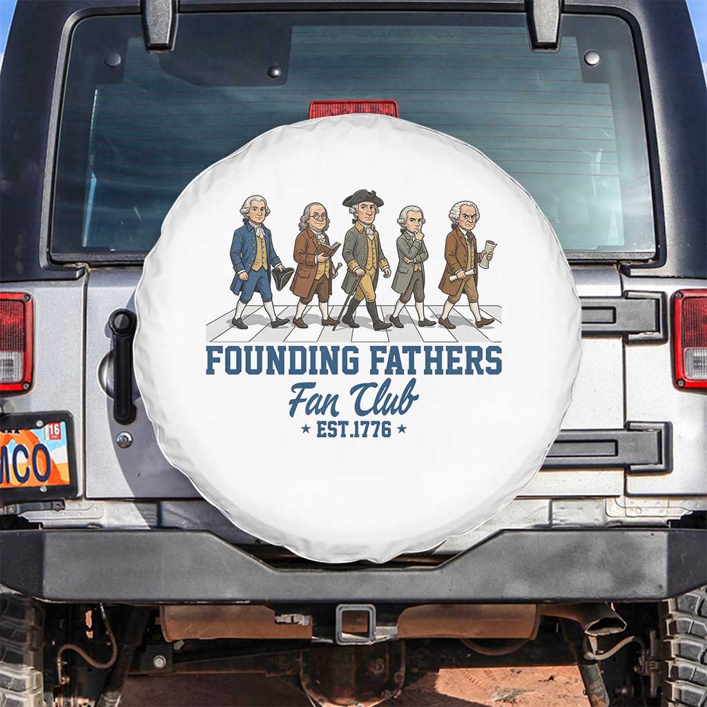 Funny Founding Fathers Fan Club Spare Tire Cover Patriotic American History