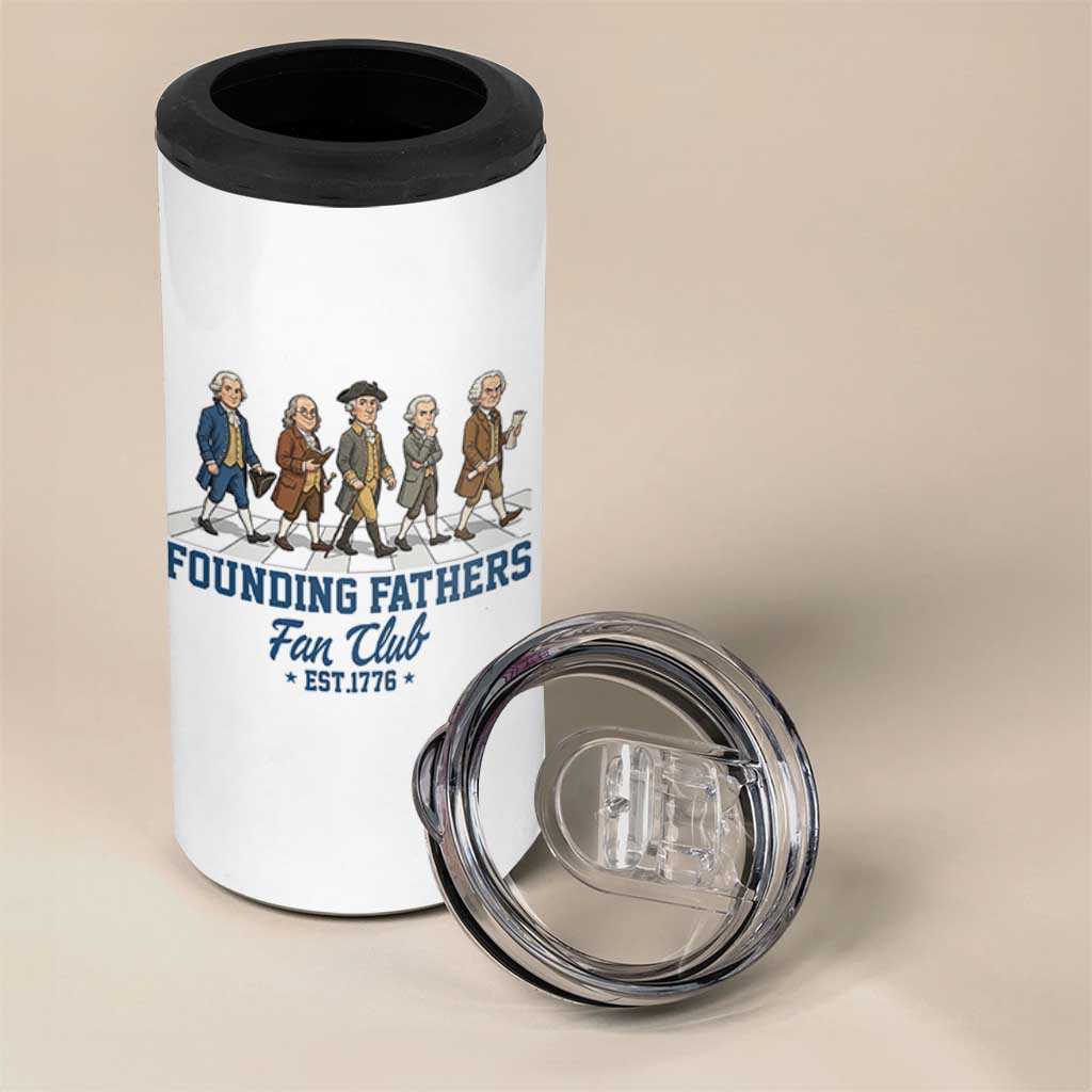 Funny Founding Fathers Fan Club 4 in 1 Can Cooler Tumbler Patriotic American History