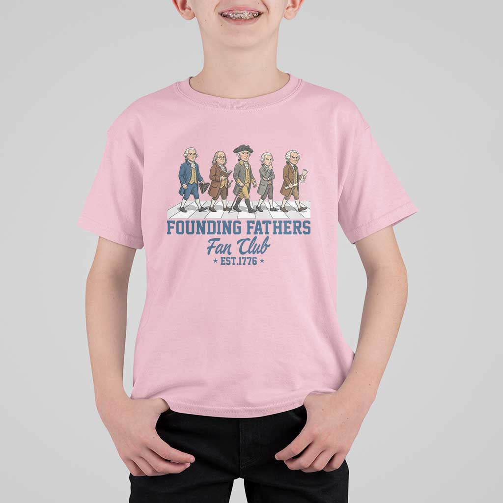 Funny Founding Fathers Fan Club T Shirt For Kid Patriotic American History