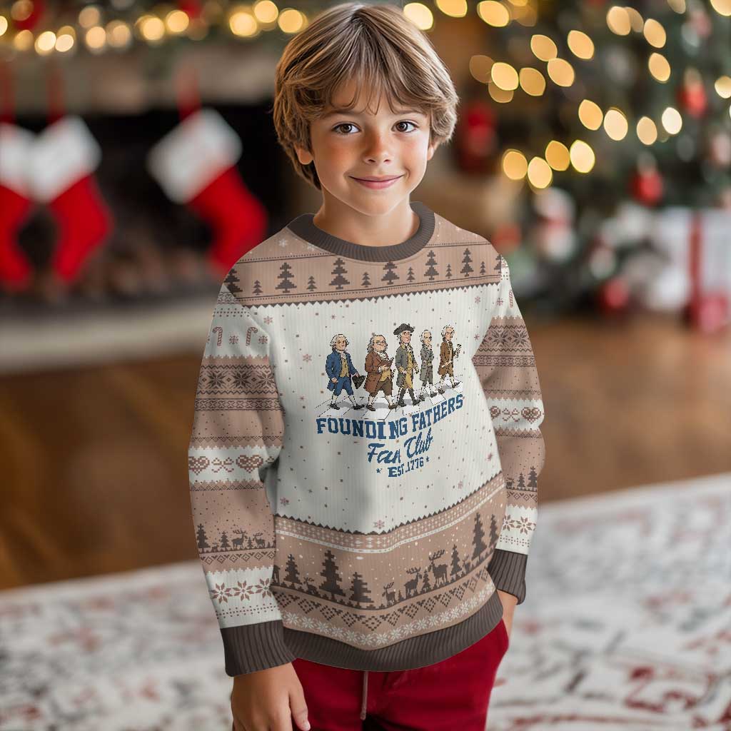Funny Founding Fathers Fan Club Ugly Christmas Sweater Patriotic American History
