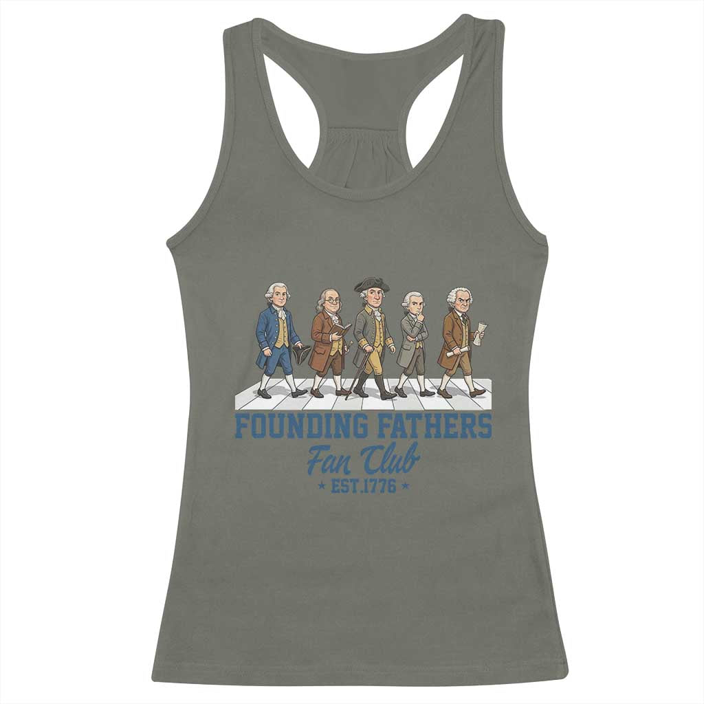 Funny Founding Fathers Fan Club Racerback Tank Top Patriotic American History
