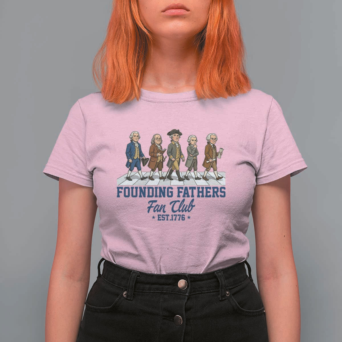 Funny Founding Fathers Fan Club T Shirt For Women Patriotic American History