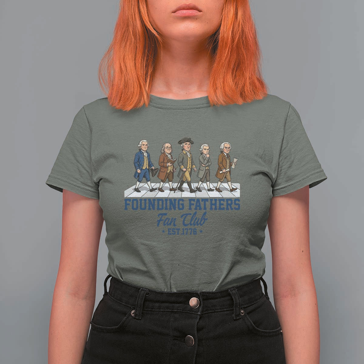 Funny Founding Fathers Fan Club T Shirt For Women Patriotic American History