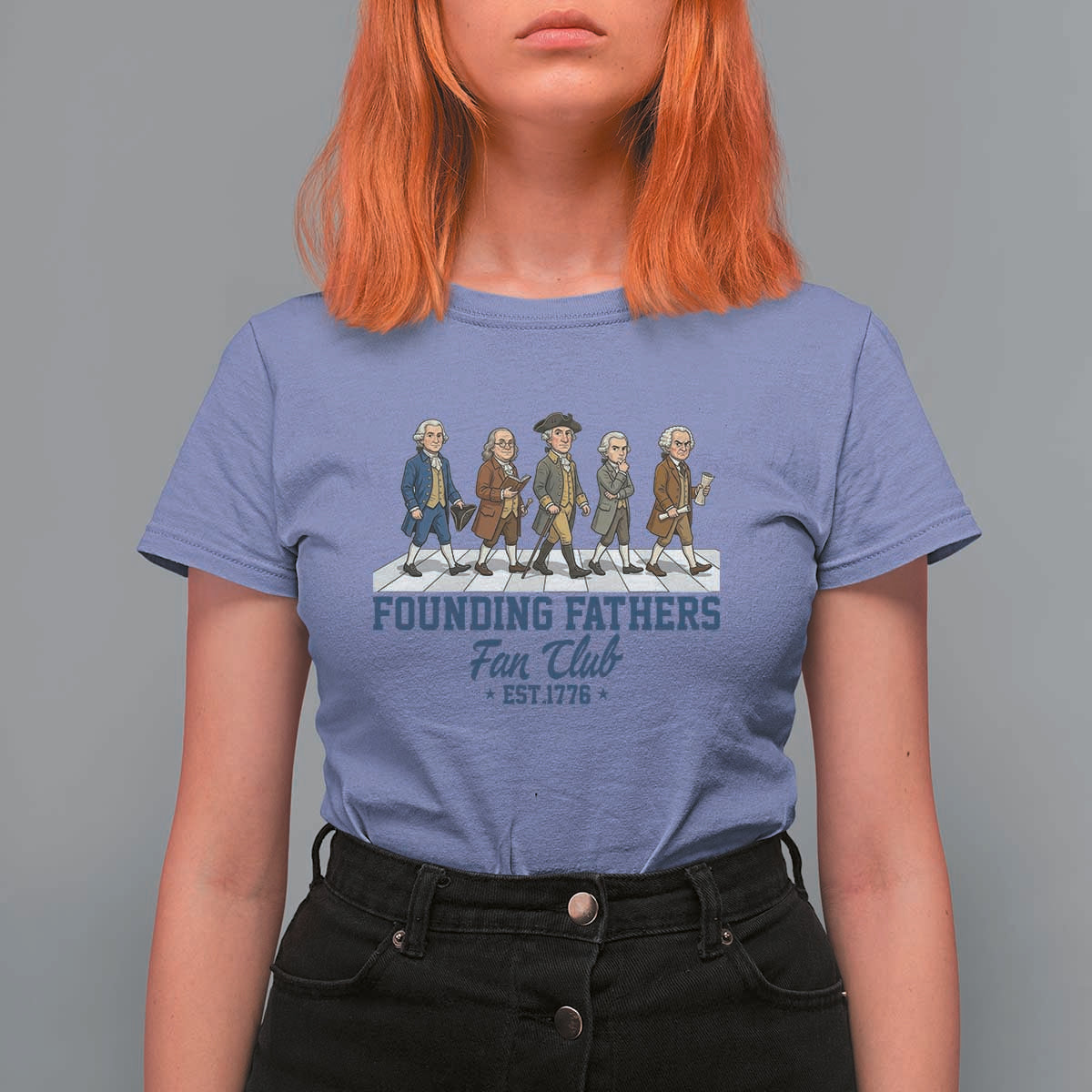 Funny Founding Fathers Fan Club T Shirt For Women Patriotic American History
