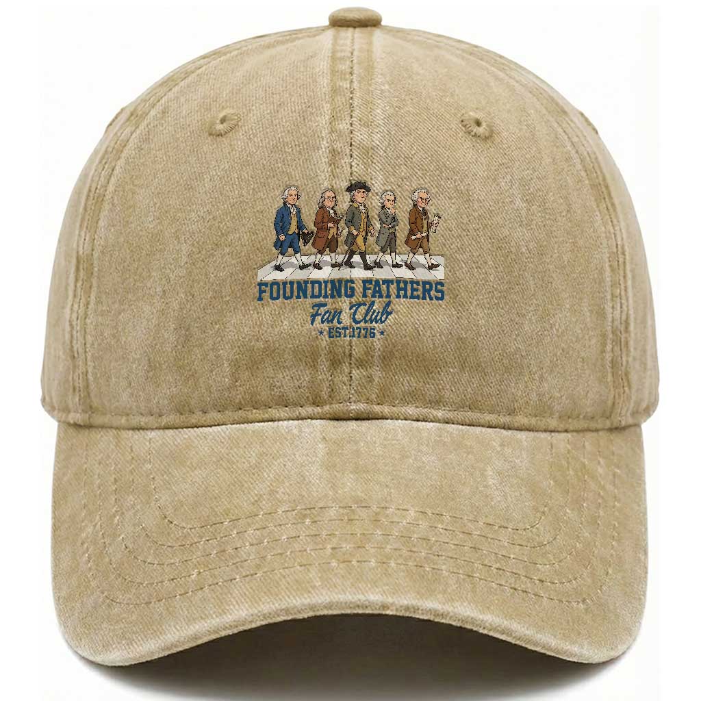 Funny Founding Fathers Fan Club Washed Cotton Baseball Cap Patriotic American History