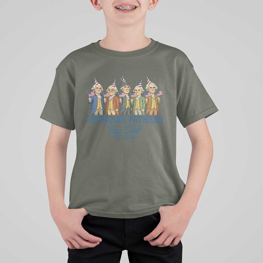 Funny Founding Fathers Fan Club T Shirt For Kid American History Lovers